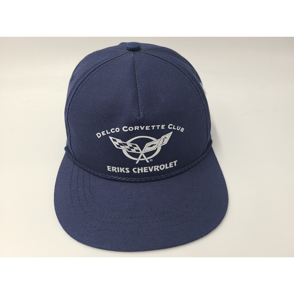 Vintage Delco Corvette Club‎ Eriks Chevrolet Rope Snapback Hat Cap Made in USA